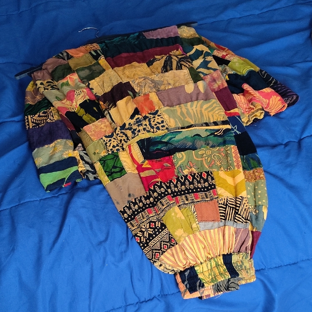 Yellow Orange Patchwork Bubble Skirt